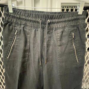ATHLETA Cabo Linen Wide Leg Black Pant